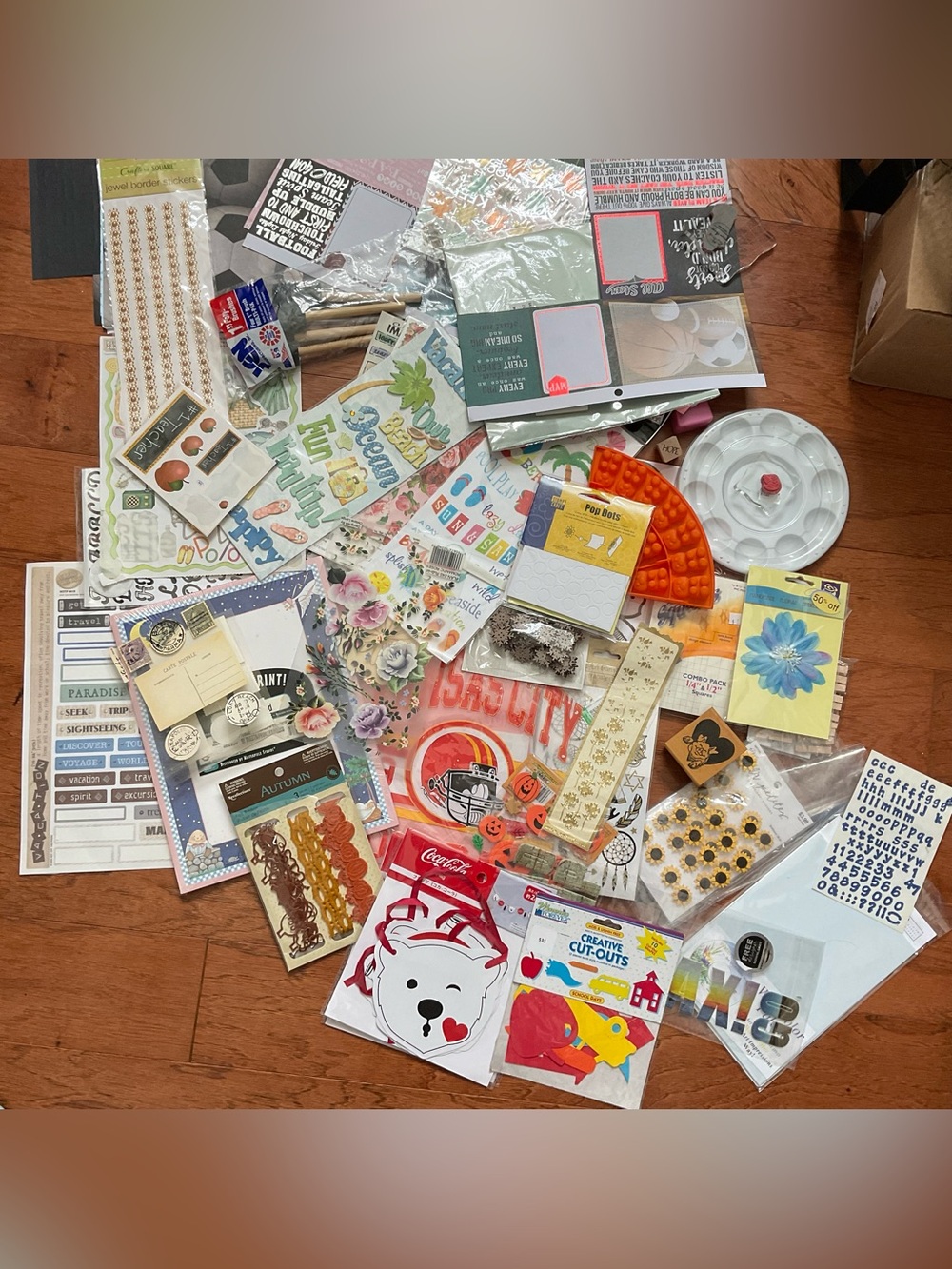 Huge 4+ Pound Craft Lot Scrapbooking Stickers New And Used Art Hobby Paper